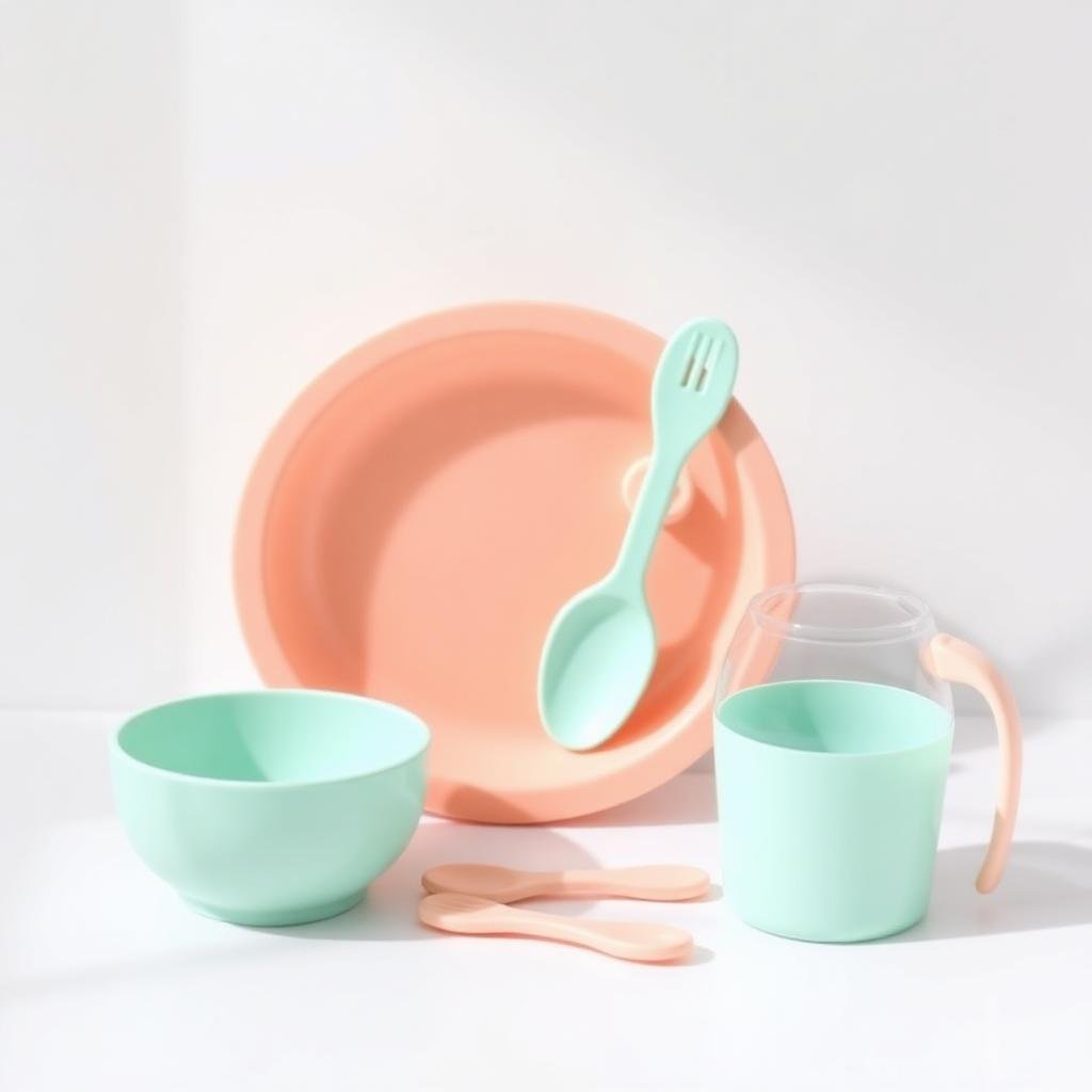 Set de alimentación de silicona Pastel